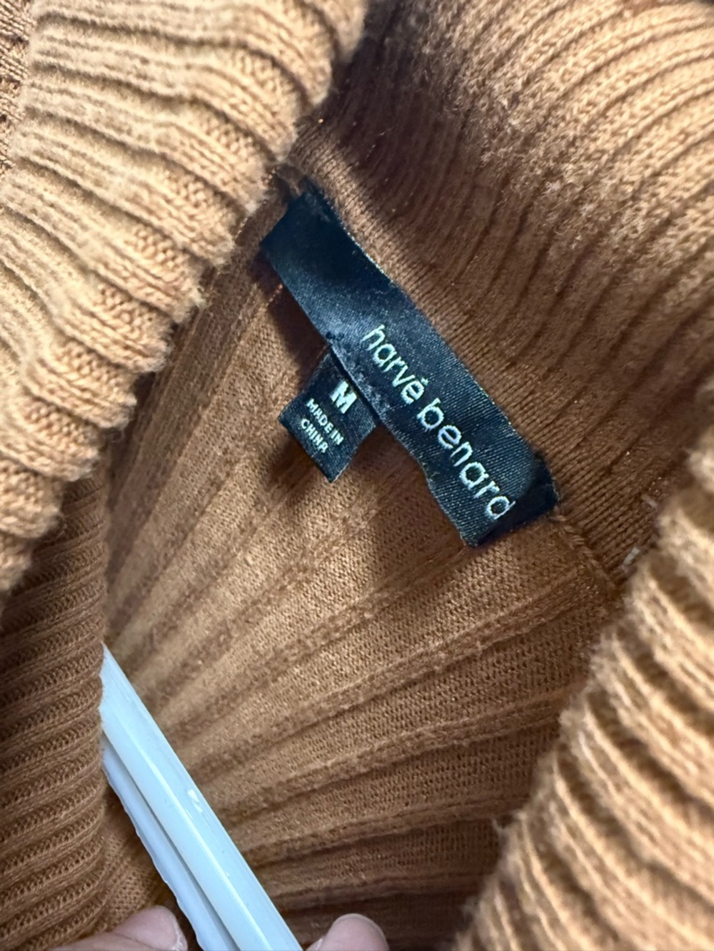 Harve Benard Ribbed Turtleneck Vest - Camel Brown - Picture 2 of 2
